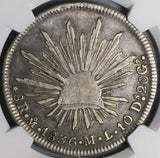 1836-Mo ML/F NGC VF 30 Mexico 8 Reales Rare Cap Rays Silver Coin (24082002C)