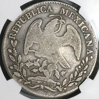 1838-Ga NGC F 12 Mexico 8 Reales Guadalajara Cap Rays Rare Silver Coin (24052503C)