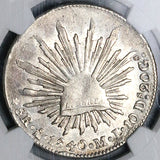 1840-Mo NGC MS 62 Mexico 8 reales Rare Cap Rays Silver Coin POP 3/1 (25012601D)