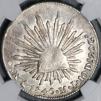 1840-Mo NGC MS 62 Mexico 8 reales Rare Cap Rays Silver Coin POP 3/1 (25012601D)