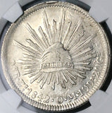 1842-Zs NGC AU Mexico 8 Reales Zacatecas Eagle 1841 Rare Silver Coin (23041601D)