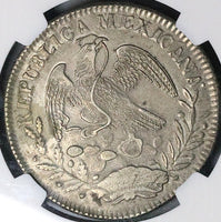 1842-Zs NGC AU Mexico 8 Reales Zacatecas Eagle 1841 Rare Silver Coin (25010901C)