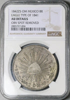 1842-Zs NGC AU Mexico 8 Reales Zacatecas Eagle 1841 Rare Silver Coin (25010901C)