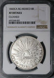 1843-Ca NGC XF Mexico 8 Reales Chihuahua Mint Rare Silver Coin (24042801C)