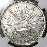 1843-Ga MC NGC MS 62 Mexico 8 Reales Guadalajara Mint Rare Silver Coin POP 1/1 (24051902C)