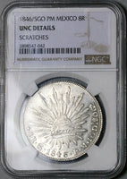 1846/5-Go NGC UNC Mexico 8 Reales Guanajuato Rare Overdate Silver Coin POP 1/0 (24120901C)