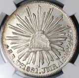 1851-Do NGC UNC Mexico 8 Reales Durango Rare 10/01 Ds Mint Error Silver Coin (24091303C)