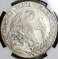 1851-Do NGC UNC Mexico 8 Reales Durango Rare 10/01 Ds Mint Error Silver Coin (24091303C)