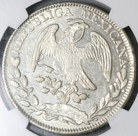 1853-Zs NGC AU 58 Mexico 8 Reales Zacatecas Rare Silver Coin POP 2