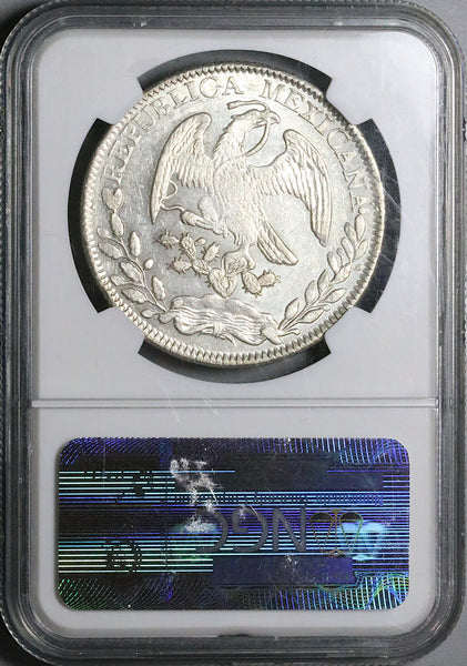 1853-Zs NGC AU 58 Mexico 8 Reales Zacatecas Rare Silver Coin POP 2