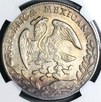 1858-C NGC AU Mexico 8 Reales Culiacan Mint Scarce Silver Coin (24040302C)