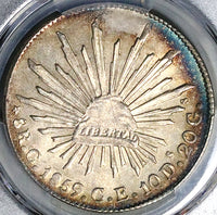 1859-C PCGS MS 61 Mexico 8 Reales Culiacan Mint State Silver Coin (24122002D)