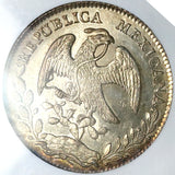 1860-Mo FH NGC MS 62 Mexico 8 Reales Mint State Cap Rays Silver Coin (25020901D)