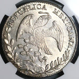 1862/1-Do NGC MS 62 Mexico 8 Reales Durango Mint State Scarce Overdate Silver Coin (24050701C)