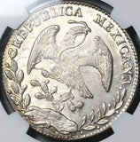 1862/1-Do NGC MS 62 Mexico 8 Reales Durango Mint State Scarce Overdate Silver Coin (24050701C)