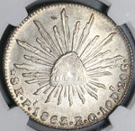 1863/2-Pi NGC MS 62 Mexico 8 Reales Potosi Rare Overdate Mint State Coin POP 1/0 (24060202C)