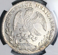 1863/2-Pi NGC MS 62 Mexico 8 Reales Potosi Rare Overdate Mint State Coin POP 1/0 (24060202C)