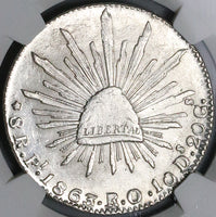 1863-Pi NGC MS 63 Mexico 8 Reales Potosi Mint State Silver Coin POP 3/4 (24060201C)