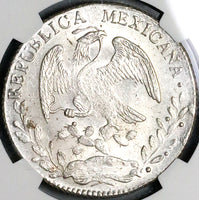 1863-Pi NGC MS 63 Mexico 8 Reales Potosi Mint State Silver Coin POP 3/4 (24060201C)