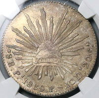 1869-Pi NGC MS 63 Mexico 8 Reales Potosi Mint Rare Coin POP 2/1 (25012801C)