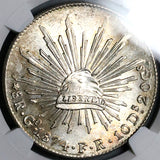 1874-Go NGC MS 64 Mexico 8 Reales Guanajuato Mint State Silver Coin (24083002C)