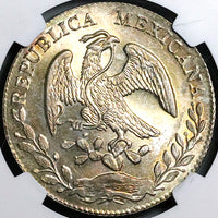 1874-Go NGC MS 64 Mexico 8 Reales Guanajuato Mint State Silver Coin (24083002C)