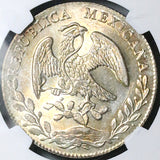 1874-Go NGC MS 64 Mexico 8 Reales Guanajuato Mint State Silver Coin (24083002C)