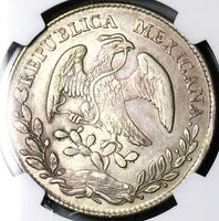 1875-Do JH NGC AU 50 Mexico 8 Reales Durango Mint Rare Silver Coin (25012701C)