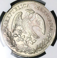 1875-Do JH NGC AU 50 Mexico 8 Reales Durango Mint Rare Silver Coin (25012701C)