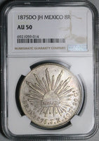 1875-Do JH NGC AU 50 Mexico 8 Reales Durango Mint Rare Silver Coin (25012701C)