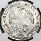 1877-Ca GR NGC AU Mexico 8 Reales Chihuahua Mint Scarce Silver Coin (24040203C)