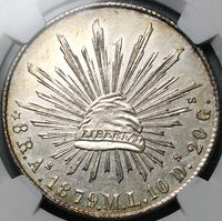 1879-As ML NGC UNC Mexico 8 Reales Very Rare Alamos Mint Silver Coin (24050504C)