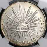 1879-As ML NGC UNC Mexico 8 Reales Very Rare Alamos Mint Silver Coin (24050504C)