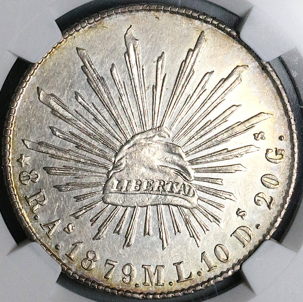 1879-As ML NGC UNC Mexico 8 Reales Very Rare Alamos Mint Silver Coin (24050504C)