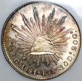 1881-Ga NGC MS 64 Mexico 8 Reales Guadalajara Mint Vintage Holder Silver Coin POP 4/2 (24051402C)