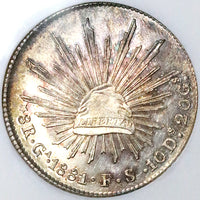 1881-Ga NGC MS 64 Mexico 8 Reales Guadalajara Mint Vintage Holder Silver Coin POP 4/2 (24051402C)