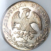 1881-Ga NGC MS 64 Mexico 8 Reales Guadalajara Mint Vintage Holder Silver Coin POP 4/2 (24051402C)