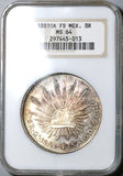 1881-Ga NGC MS 64 Mexico 8 Reales Guadalajara Mint Vintage Holder Silver Coin POP 4/2 (24051402C)