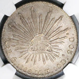 1886-Mo NGC MS 64 Mexico 8 Reales Mint State Cap Rays Silver Coin (24083102C)