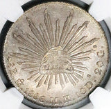 1886-Mo NGC MS 64 Mexico 8 Reales Mint State Cap Rays Silver Coin (24083102C)