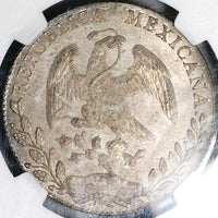 1886-Mo NGC MS 64 Mexico 8 Reales Mint State Cap Rays Silver Coin (24083102C)