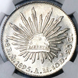 1895-Mo AM NGC MS 64 Mexico 8 Reales  Near Proof Like Silver Coin (25022401D)