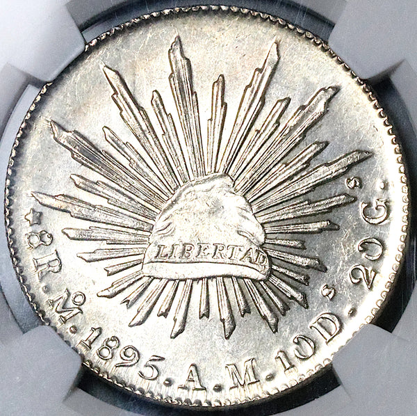 1895-Mo AM NGC MS 64 Mexico 8 Reales  Near Proof Like Silver Coin (25022401D)