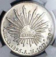 1895-Mo AM NGC MS 64 Mexico 8 Reales  Near Proof Like Silver Coin (25022401D)