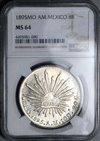 1895-Mo AM NGC MS 64 Mexico 8 Reales  Near Proof Like Silver Coin (25022401D)