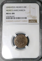 (ND) NGC MS 61 Amecameca 20 Centavos Mexico Revolution  Coin POP 1/0 (24071602C)