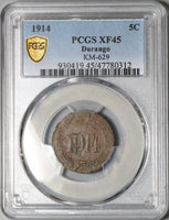 1914 PCGS XF 45 Durango 5 Centavos ~90° Rotated Die Mexico Revolution KM-629 Coin POP 1/1 (24100701C)