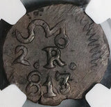 1813 NGC AU 58 Mexico Oaxaca Sud 2 Reales Morelos War Independence Coin (25022305C)