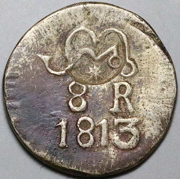 1813 Mexico Oaxaca SUD 8 Reales War Independence Coin (24060802R)