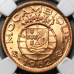 1962 NGC MS 65 RED Mozambique 1 Escudo Portugal Africa Colony Coin (24072501C)